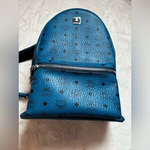 MCM blue Leather Backpack with studs brand new with tag